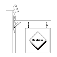 Illustration of a projecting sign